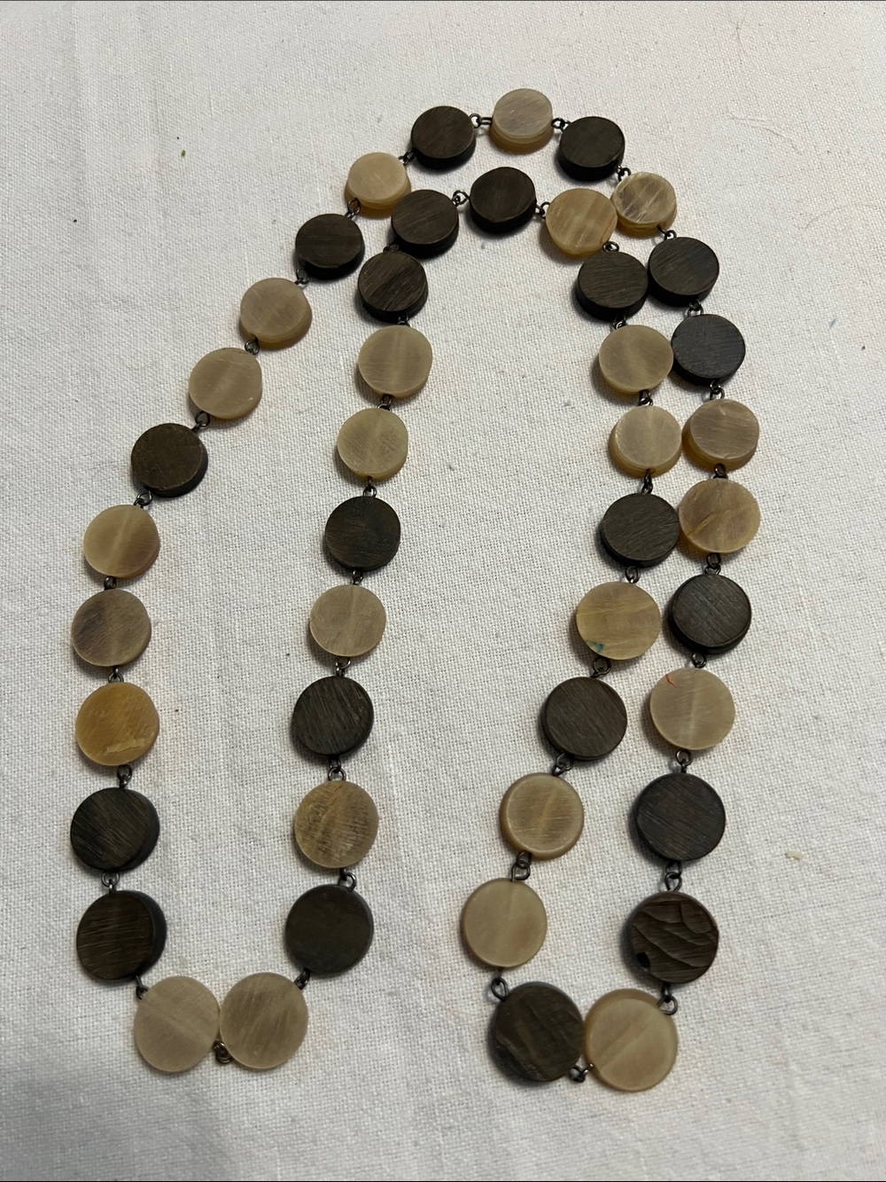 Nordstrom Neutral Two-Tone Round Disc Statement Necklace